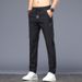 Spring Summer New Men's Casual Straight Slim Fit Stretch Ice Silk Sports Non-Iron Smooth Korean Style Trendy Long Pants_viptrois.com