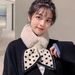 Drivedirect Women Scarf Plush Dot Print Fishtail Knot Solid Color Cross Keep Warm Fish Tail Shape Thicken Rabbit Fur Collar Scarf for Outdoor_viptrois.com