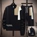 Men's Casual Tracksuit Set - Trendy Long Sleeve Tee & Jogger Pants For Streetwear & Lounge_viptrois.com