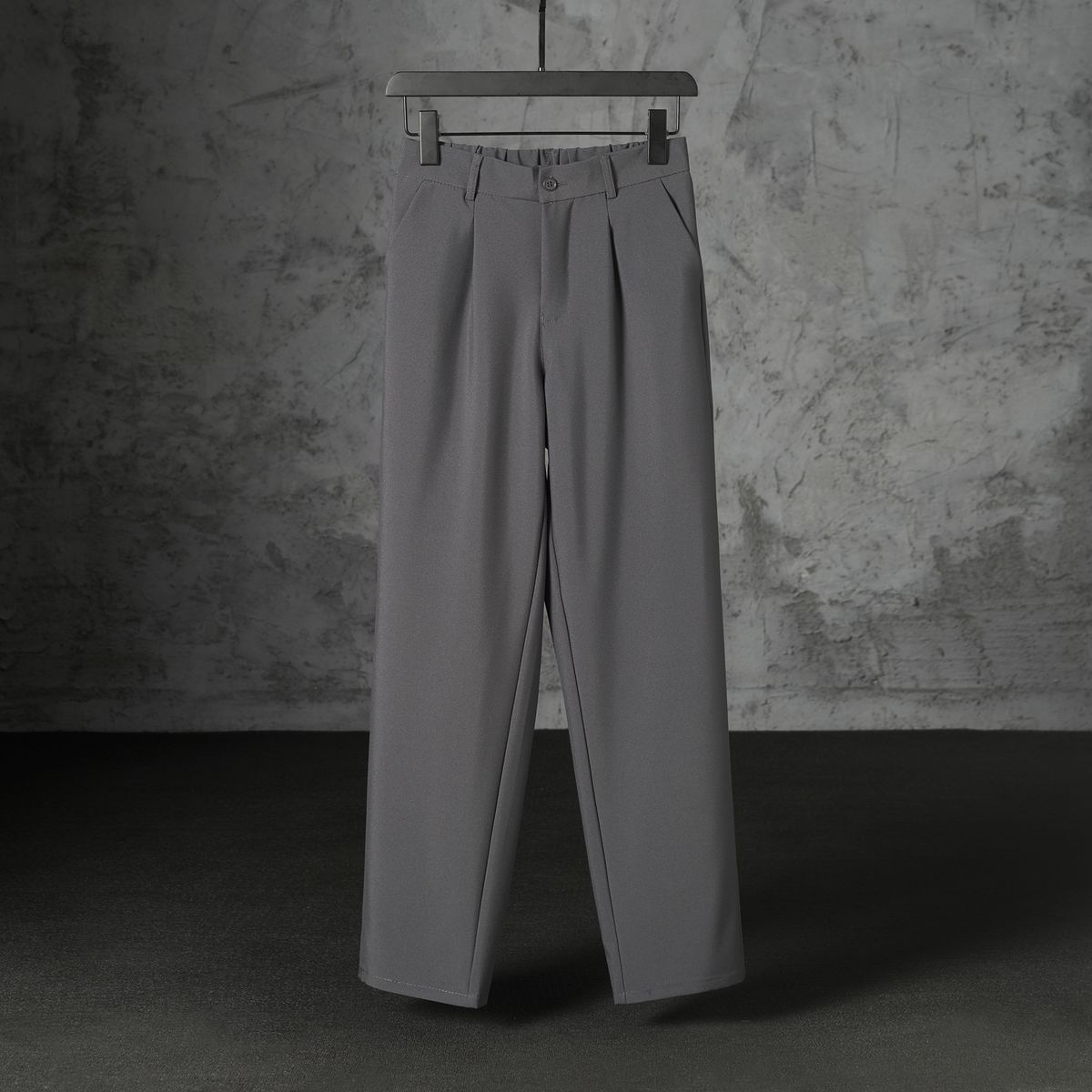 Men's Lightweight Straight Fit Dress Pants - Summer Breathable Polyester Trousers With Wrinkle-Free Technology (Black, Charcoal, Beige, Khaki, Brown)_viptrois.com