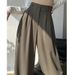 Women's High-Waisted Summer Dress Pants – Office To Brunch Straight Leg Trousers (S-5XL) – Stretch Polyester Wide-Leg Flow With Hidden Pockets_viptrois.com
