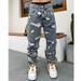 2027 Fashion American Heavy Industry Splicing Knife Cut Holes Erosion Patch Jeans High Street Hip Hop Loose Straight Micro Flare Denim Pants_viptrois.com