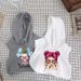 Children's Clothing 2025 New Girls Shorts Suit Hooded Two Piece Korean Style Fashion Cartoon Vest Trend_viptrois.com