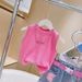Children's Summer Suit New Style Fashionable Children's Pink Vest T Belt Raw Edge Shorts Suit Trendy._viptrois.com