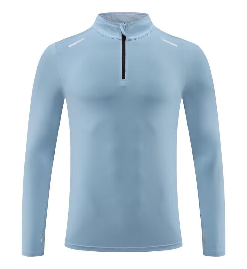 Men's Clothing Long-Sleeved T-Shirt Quick-Drying Running Sports Fitness Stand-Up Collar Sweatshirt Breathable Bottoming Shirt Outdoor Clothing_viptrois.com