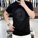 Summer New Cotton Men's Fashion European Version Breathable Knitted T-shirt Youth Summer High-end Short Sleeved Top_viptrois.com