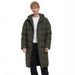 Men's Long Down Coat With Hood – Premium White Goose Feather Winter Jacket, Waterproof & Windproof (EU XXS-XXXL, Black/Navy/Army Green)_viptrois.com