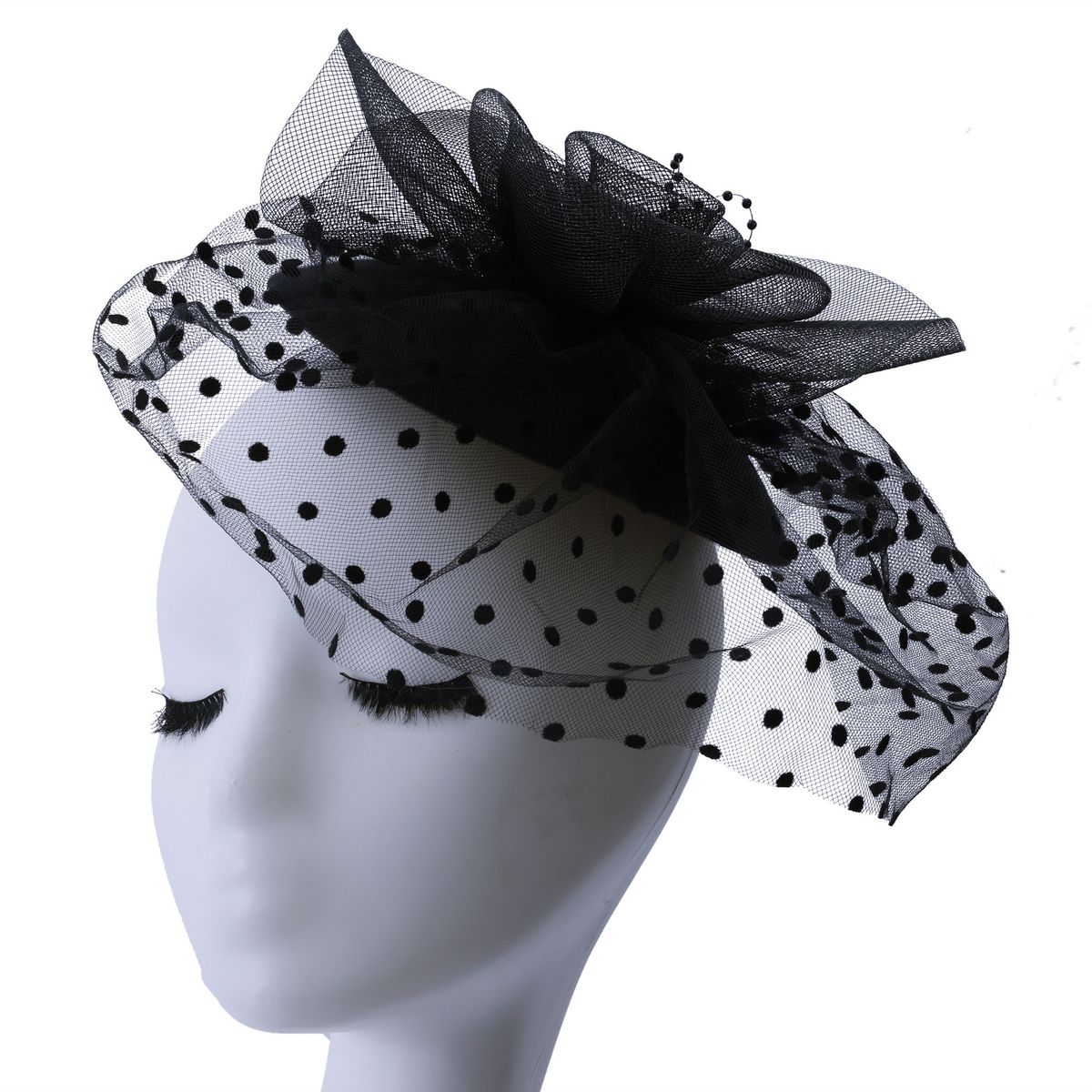 Republic Of China Style Hair Accessories - Bridal Veil Headdress With Mesh Hat & Hairpin Retro Cheongsam Dress Photo Props_viptrois.com