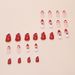 Christmas Long Almond Armor Saint-Yen Pattern Joker White Ins European And American Style Manicure Pieces 24 Pieces_viptrois.com