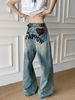 Men's Clothing Straight Casual Trendy Washed Sports Handsome High Street Loose Pants_viptrois.com