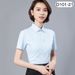 Women's White Short Sleeve Blouse | Slim Fit Business Shirt For Office & Formal Wear_viptrois.com