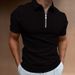 Men's Golf Shirt Quarter Zipper Polo Casual Holiday Lapel Short Sleeve T Shirt Fashion Basic Summer Regular Fit Polo Shirt_viptrois.com