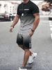 Summer 3D Print Men's Fashion Trend Cool Short Sleeve T-Shirt And Shorts Set European And American Style Hot Selling Version_viptrois.com