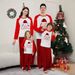 Christmas Santa hat alphabet plaid Christmas family suit printed home clothes pajamas_viptrois.com