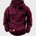 Men's Clothing Autumn and Winter New Men's Hooded Solid Color Sweatshirt Youth Sports Multi Pocket Leather Sweatshirt Jacket_viptrois.com