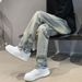 Men's Clothing Ripped Jeans For Men Niche Design High Street Vibe Trendy Brand American Summer Ins Zipper Pants For Men_viptrois.com