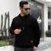 Men's Waffle Jacquard Hoodie - Breathable Long Sleeve Pullover With Drop Shoulder, Casual Streetwear Sweatshirt For Gym & Daily Wear_viptrois.com