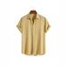 European And American Cross-Border Hot-Selling Rayon Fashion Trend Solid Color Dark Grid Short Sleeve Men's Shirt_viptrois.com
