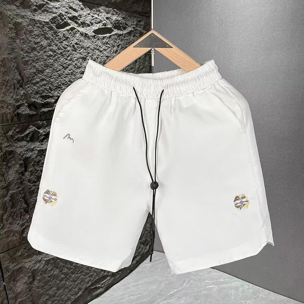 Summer Breathable Comfortable Thin Fashion Embroidered Versatile Quick-drying Men's Casual Five-point Pants_viptrois.com