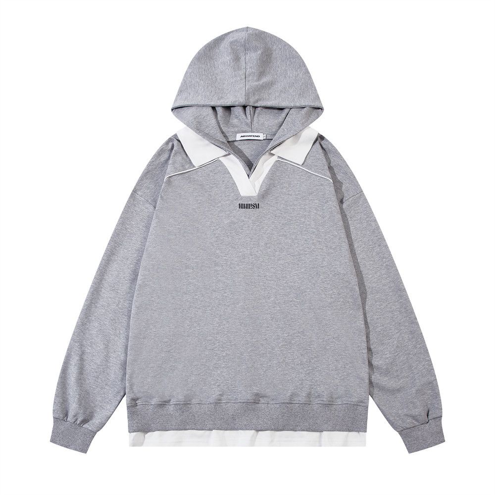 Color Block Thin For Men Spring Casual Street Style Trendy Ins Loose Embroidered Hoodie Top_viptrois.com