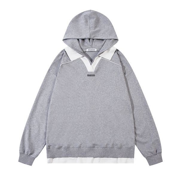 Color Block Thin For Men Spring Casual Street Style Trendy Ins Loose Embroidered Hoodie Top_viptrois.com
