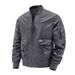 Men's Slim Baseball Jacket – Lightweight Stand Collar | Workwear & Casual | Grey/Black/Army Green/Blue | Sizes M-5XL_viptrois.com