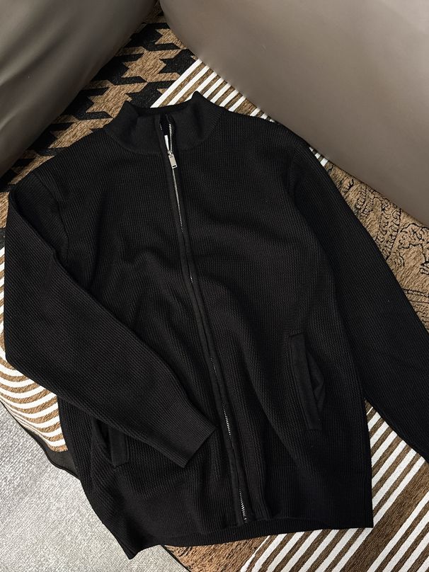 Men's Clothing Zip-Up Knit Sweater Semi-Turtle Neck Long Sleeve Casual Cardigan – Breathable Cotton Blend, Loose Fit(Black, Coffee, Beige)_viptrois.com