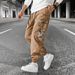 Men's Fashion Cargo Joggers With Multiple Pockets Loose Fit Breathable Drawstring Cuffed Long Pants_viptrois.com