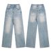 Men's Clothing & Archer0603 & Men's Light Blue Washed Blue Jeans, New Autumn Style, American Loose Straight Leg Pants_viptrois.com