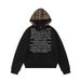 Two-Piece Patchwork Plaid Hooded Jacket Loose Casual Spring Autumn Men's English Print Zipper Cardigan Sweatshirt_viptrois.com