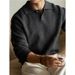 Pure Mixed Color Italian Style Lapel Half-Zip Knit For Men 2025 Autumn Winter Loose Lazy Polo Yarn Sweater_viptrois.com