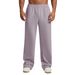 Men's Wide-Leg Jogger Pants - Breathable Stretch Polyester Lounge Pants For Running, Gym & Streetwear (Black, Oatmeal, Grey, Brown, Lavender)_viptrois.com
