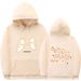 Fashion Printed Couple Astronaut Hooded Loose Unisex Casual Sports Ribbed Hem Sweatshirt_viptrois.com