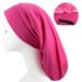 Large size women's long tail sleeping cap double layer satin pullover hat elastic elastic adjustable hat hot selling_viptrois.com