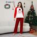 Christmas Santa hat alphabet plaid Christmas family suit printed home clothes pajamas_viptrois.com
