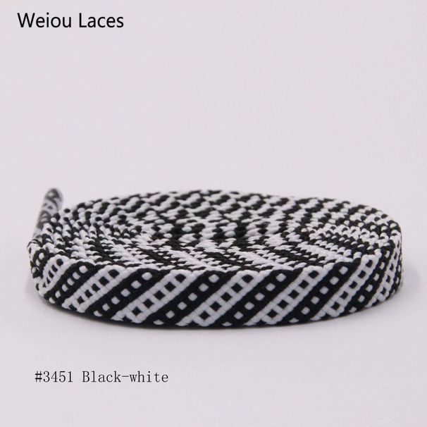 Shoelace Flat Polyester Two-color Twill Insert Color 7mm Wide Personality Sports Shoes Casual Shoes Board Shoes With Rope_viptrois.com
