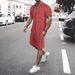 Men's Clothing Casual Suits Street Jacquard Irregular Texture Short Sleeved Trousers Two Piece Suits Casual_viptrois.com