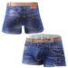 Pulse 2025 Cross-Border New Men's Underwear Fashion Cotton Denim Belted Printed Boxer Briefs_viptrois.com