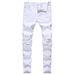 REPPUNK Men's Slim Fit Stretch Skinny Jeans - Pure Black High Street Fashion Cotton Blend Trousers For Teenagers & Young Adults_viptrois.com