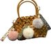 Bag Charm Creative Floral Ribbon Keychain Cute Plush Bag Pendant Small Fresh Pearl Car Key Chain Accessories Pendant_viptrois.com