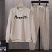 Men's Casual Sportswear Set - Long Sleeve T-Shirt & Jogger Pants, Lightweight Polyester Comfort Fit For Fall (White/Beige/Brown/Gray, M-3XL)_viptrois.com