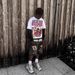 Men's Clothing Retro Double Waist Letter Stitching Denim Shorts Couple Summer New Hip Hop High Street Shorts_viptrois.com