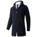 Men's Hooded Fleece-Lined Long Coat Sweater - Slim Fit Knit Cardigan For Autumn & Winter (Dark Gray, Light Gray, Blue, Black)_viptrois.com