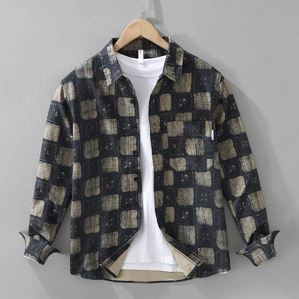 Men's Clothing Long Sleeved Shirt For Men Fashionable And Versatile Artistic And Casual Loose Tops_viptrois.com