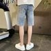 Men's Ripped Denim Shorts Trendy Brand Lightweight Casual Five Point Pants mid Length Shorts Handsome Versatile Light Color Summer Style 2026_viptrois.com