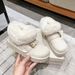 SHLIANG Suede Buckle Decor Ankle Boots Women Winter Warm Thicken Plush Snow Boots Woman Thick Sole Non Slip Platform Cotton Boots X0058_viptrois.com