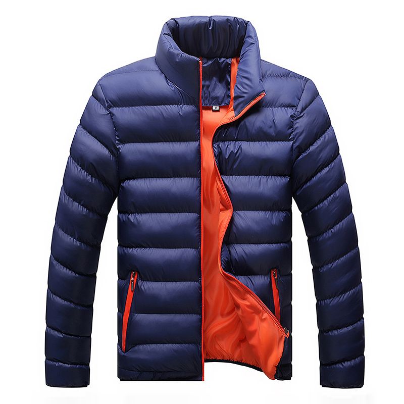 Slim-Fit Quilted Jacket For Men – Korean Style Zip-Up Winter Coat With Stand Collar (M-6XL) – Lightweight Poly-Cotton Blend Youth Outerwear_viptrois.com