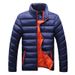 Slim-Fit Quilted Jacket For Men – Korean Style Zip-Up Winter Coat With Stand Collar (M-6XL) – Lightweight Poly-Cotton Blend Youth Outerwear_viptrois.com
