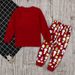 Girls and children Christmas long-sleeved snowman two-piece homewear children set ins_viptrois.com