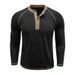 Men's Long Sleeved Round Neck T Shirts Foreign Trade Men's Bottoming Shirts Autumn And Winter Men's Henry T Shirts_viptrois.com